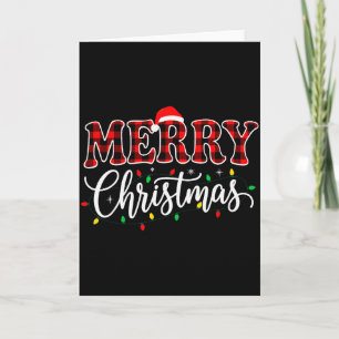 Frohe Weihnachten mit schwarzem und rotem Karo Fam Karte