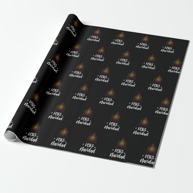 Frohe Weihnachten mit spanischer Flagge Geschenkpapier (Ungerollt)