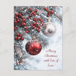 Frohe Weihnachten mit viel Liebe. Postkarte