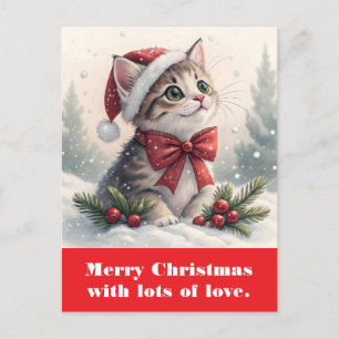 Frohe Weihnachten mit viel Liebe. Postkarte