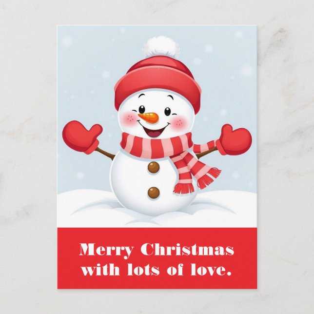 Frohe Weihnachten mit viel Liebe. Postkarte (Vorderseite)