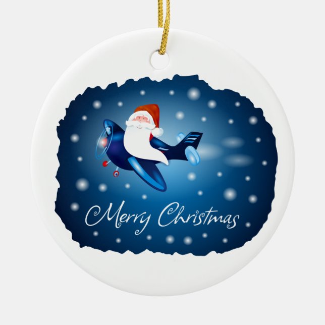 Frohe Weihnachten mit Weihnachten Keramik Ornament (Vorne)
