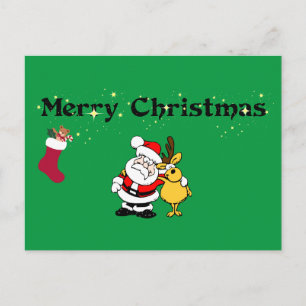 Frohe Weihnachten! mit Weihnachten und Rentier Pos Postkarte