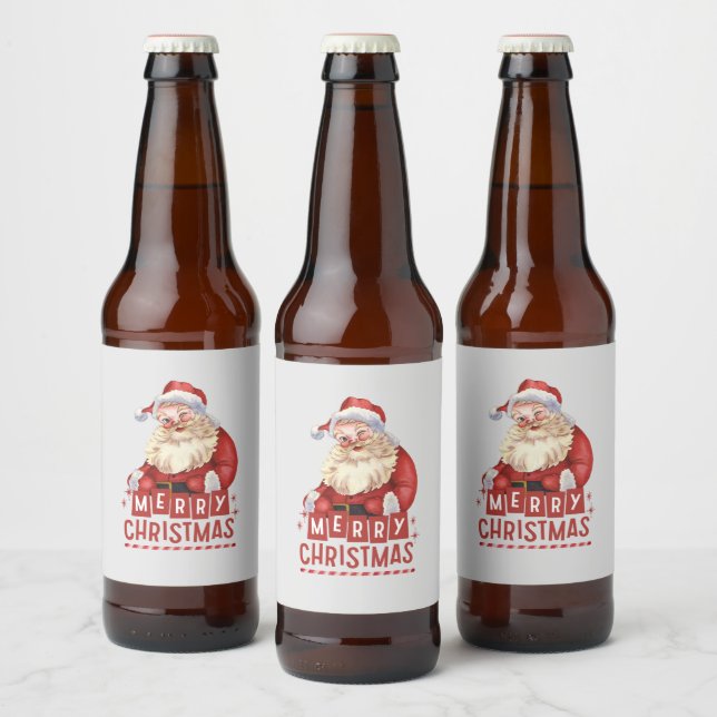 Frohe Weihnachten mit Weihnachten Weihnachten Weih Bierflaschenetikett (Flaschen)