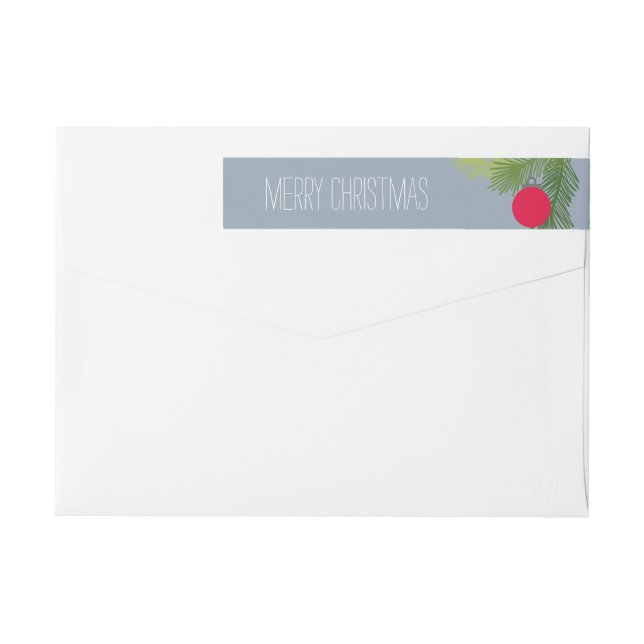 Frohe Weihnachten mit Weihnachtsbaumschmuck (Rückseite)