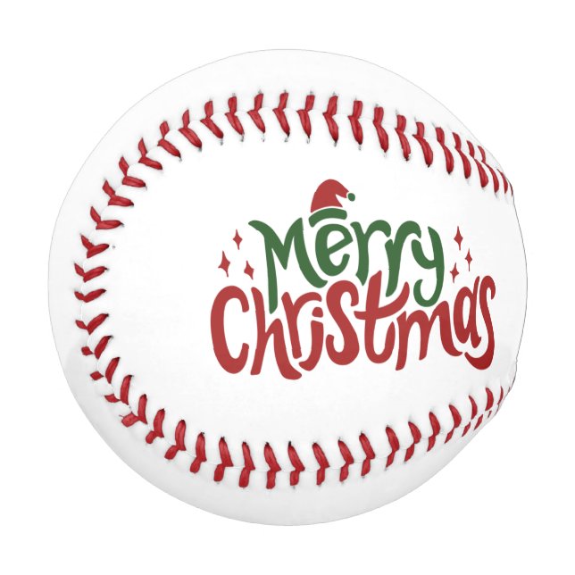 Frohe Weihnachten mit Weihnachtsmannmütze an der S Baseball (Vorderseite Links)