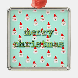 Frohe Weihnachten Mitte des Jahrhunderts moderne W Silbernes Ornament