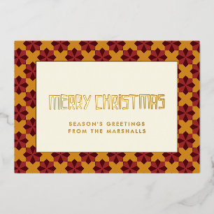 Frohe Weihnachten Mitte des Jahrhunderts Muster Folien Feiertagskarte