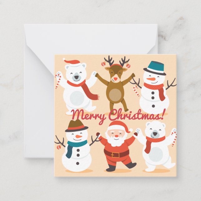 Frohe Weihnachten Mitteilungskarte (Vorderseite)