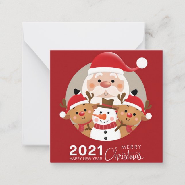 Frohe Weihnachten Mitteilungskarte (Vorderseite)