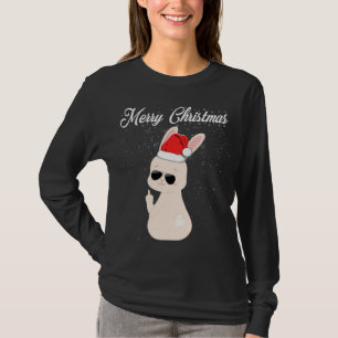 Frohe Weihnachten Mittelfinger Rude Xmas Bunny Ugl T-Shirt