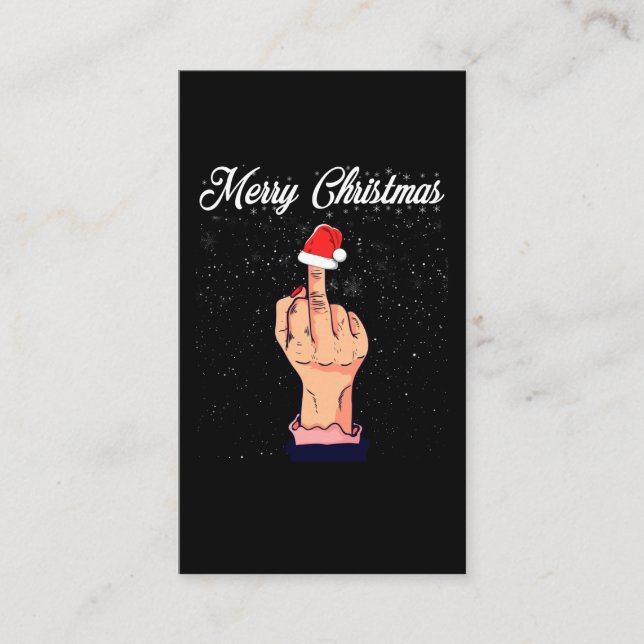 Frohe Weihnachten Mittelfinger Rude Xmas hässlich Visitenkarte (Vorderseite)