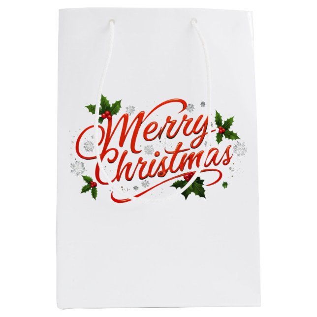 Frohe Weihnachten Mittlere Geschenktüte (Vorderseite)