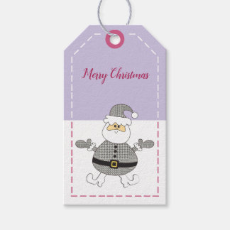 Frohe Weihnachten Mode Houndstooth-Muster Santa Geschenkanhänger
