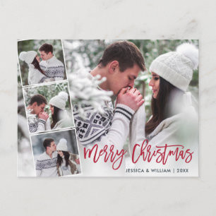 Frohe Weihnachten Modern 4 FOTO-Gruß Feiertag Postkarte