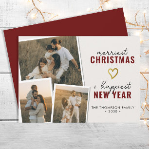 Frohe Weihnachten   Modern Boho 3 Foto Collage
