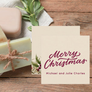 Frohe Weihnachten Modern Minimalist Schrift Mitteilungskarte