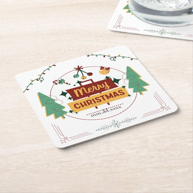 Frohe Weihnachten Modern Minimalist Untersetzer (angewinkelt)