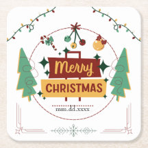 Frohe Weihnachten Modern Minimalist Untersetzer