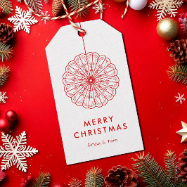 Frohe Weihnachten modern minimalistisch floral Geschenkanhänger