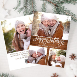 Frohe Weihnachten Modern Rustikal 4 FOTO Grußkarte