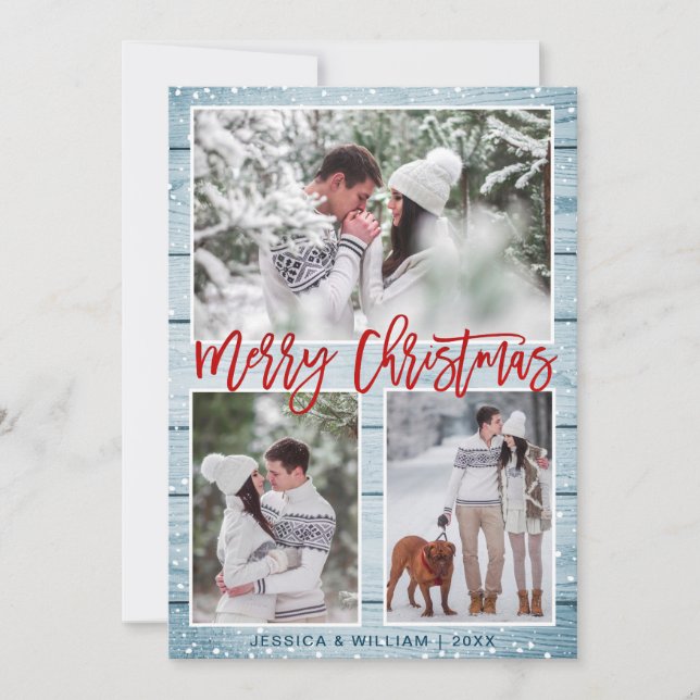 Frohe Weihnachten Moderne 3 FOTO Gruß (Vorderseite)
