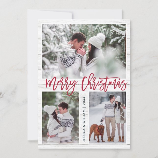 Frohe Weihnachten Moderne 3 FOTO Gruß (Vorderseite)