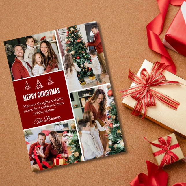 Frohe Weihnachten moderne 4-Familien-Foto niedlich (Von Creator hochgeladen)