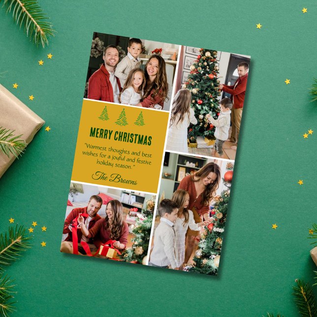 Frohe Weihnachten moderne 4-Familien-Foto niedlich (Von Creator hochgeladen)