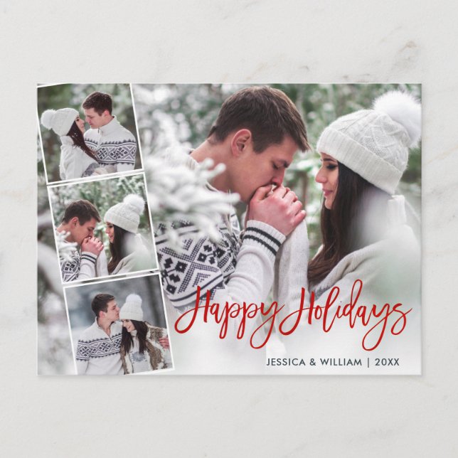 Frohe Weihnachten Moderne 4 FOTO Grußurlaub Postkarte (Vorderseite)