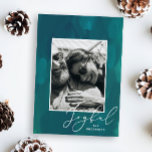 Frohe Weihnachten. Moderne abstrakte grüne Ölbürst Feiertagskarte<br><div class="desc">Moderne abstrakte Ölbürste Weihnachtsfotokarte "Joyful" in grünen,  dunklen aquamarinen Farben. Bitte kontaktieren Sie mich,  wenn Sie weitere Informationen benötigen.</div>