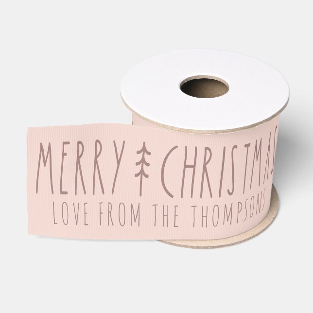 Frohe Weihnachten Moderne Bäume Personalisierter N Ripsband (Spule)