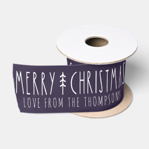 Frohe Weihnachten Moderne Bäume Personalisierter N Satinband
