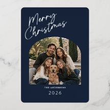Frohe Weihnachten Moderne blaue und silberne Folie