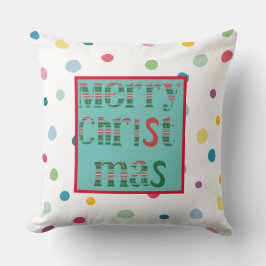 Frohe Weihnachten moderne bunte dot muster weiß Kissen