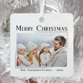 Frohe Weihnachten Moderne Elegantes Minimalistisch Ornament Aus Metall