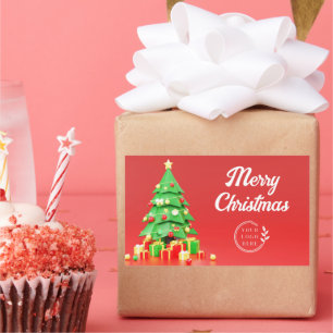 Frohe Weihnachten Moderne Feiertage Corporate Logo Rechteckiger Aufkleber