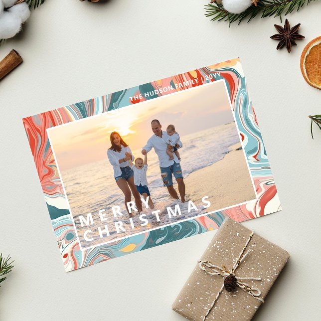 Frohe Weihnachten Moderne flüssige Marmor Foto Url (Von Creator hochgeladen)