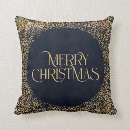 Frohe Weihnachten Moderne Gold Navy Blue Elegant Kissen