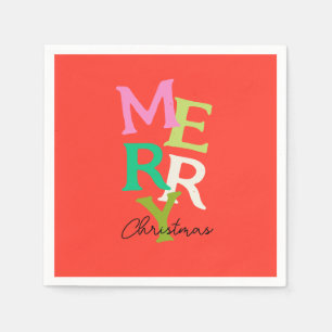 Frohe Weihnachten Moderne helle Feiertage Serviette