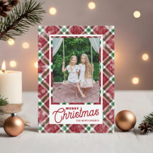 Frohe Weihnachten Moderne Karo Foto