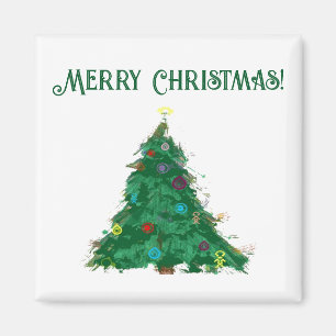 Frohe Weihnachten Moderne Kunst Niedlich Tiny Tree Magnet