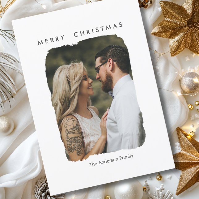 Frohe Weihnachten! Moderne, minimale Ferienkarte Feiertagskarte (Merry Christmas! Modern, minimal Flat Holiday Card)