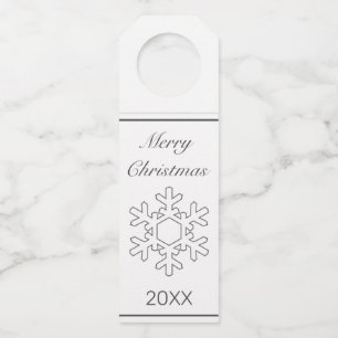 Frohe Weihnachten Moderne Minimalistische Weiße Ge Flaschenanhänger