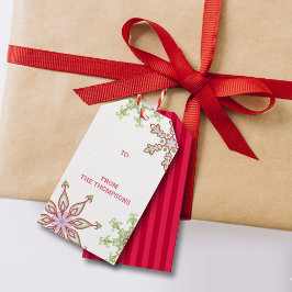 Frohe Weihnachten Moderne Niedliche Schneeflocken Geschenkanhänger