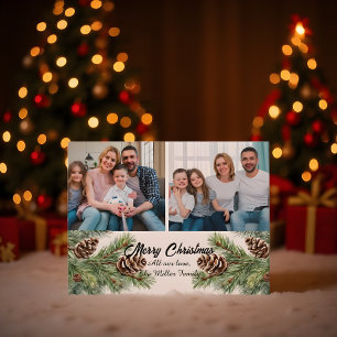 Frohe Weihnachten Moderne Piniennadeln 2 Foto Coll