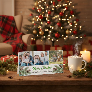 Frohe Weihnachten Moderne Piniennadeln 3 Foto-Coll