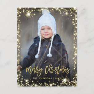 Frohe Weihnachten Moderne Pinselschrift FOTO Gruß Postkarte