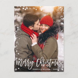 Frohe Weihnachten Moderne Pinselschrift FOTO Gruß Postkarte