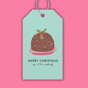Frohe Weihnachten Moderne Pudding Illustration Geschenkanhänger